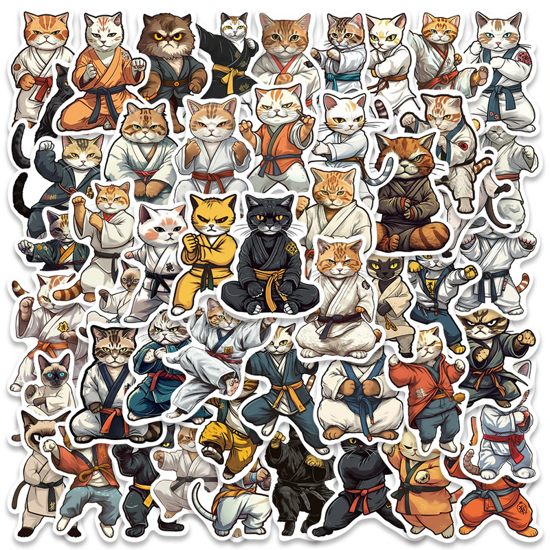 Kung Fu Cat Stickers