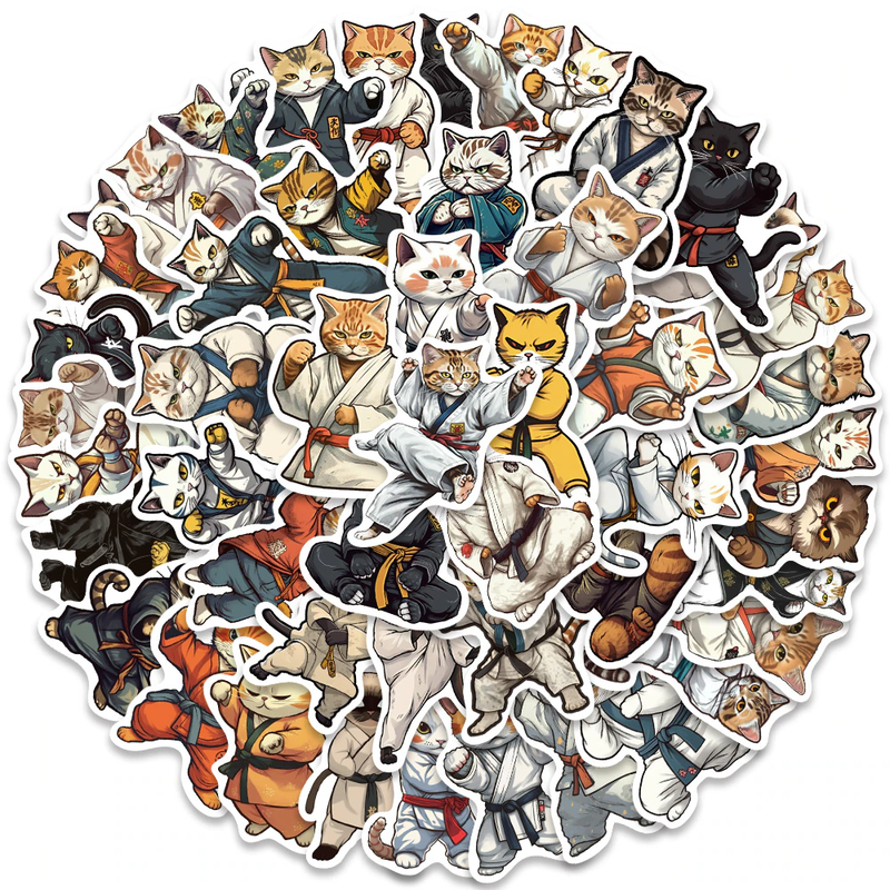 Kung Fu Cat Stickers