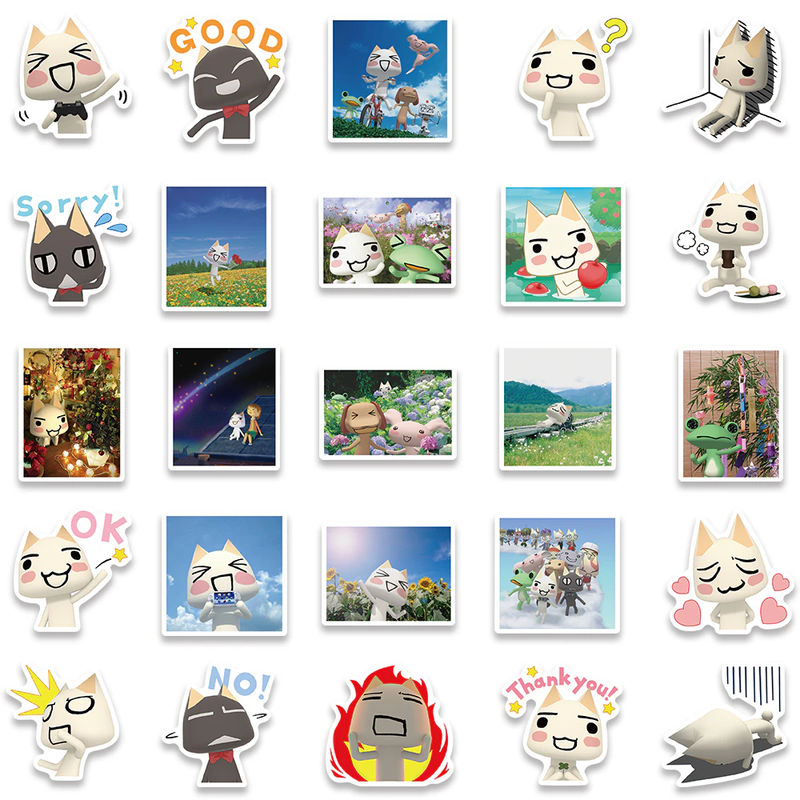 Kawaii Toro Inoue Cat Stickers