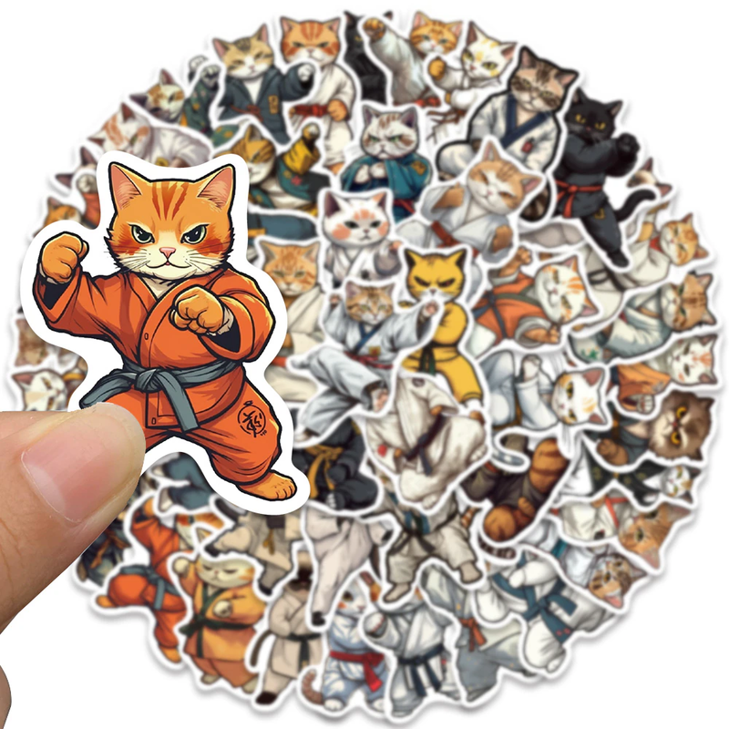 Kung Fu Cat Stickers