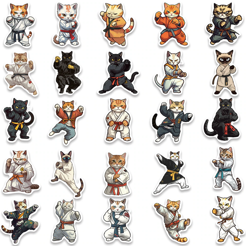 Kung Fu Cat Stickers