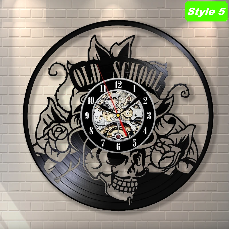 Skull Punk Rock Wall Clock