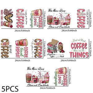 Pink Coffee Sublimation UV DTF Cup Wraps