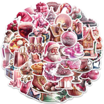 Pink Christmas Stickers