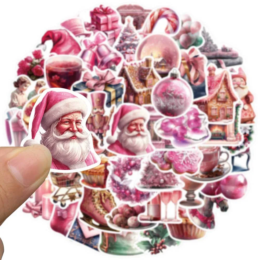 Pink Christmas Stickers