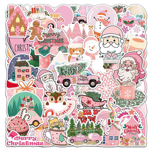 Pink Christmas Stickers