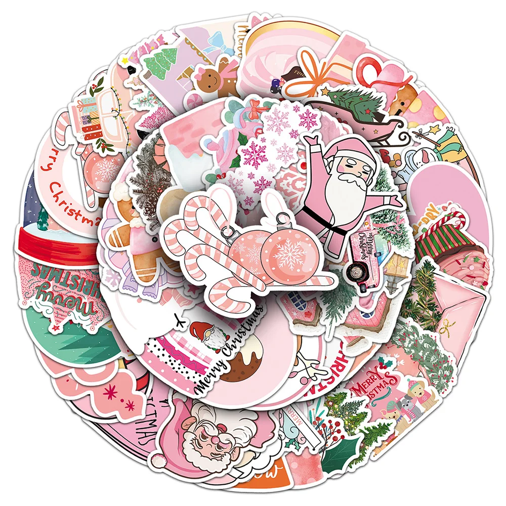 Pink Christmas Stickers