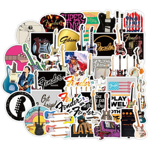 Rock And Roll Guitar Music Stickers