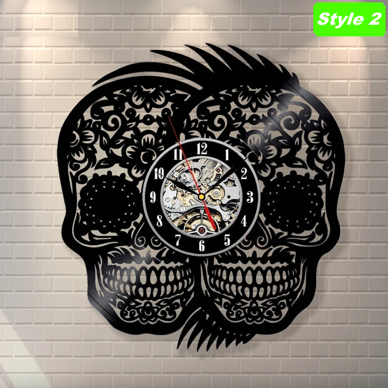 Skull Punk Rock Wall Clock