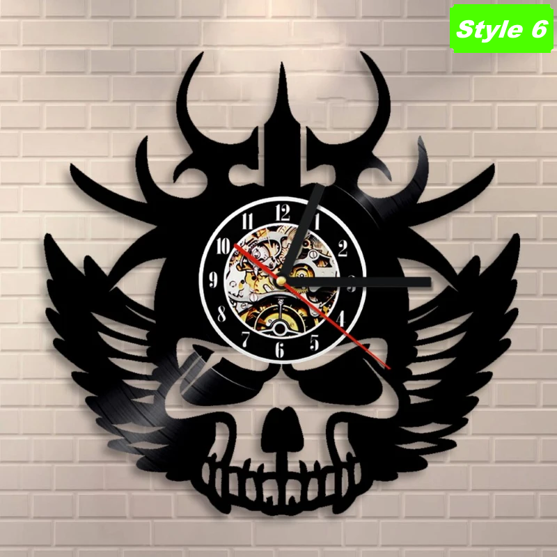 Skull Punk Rock Wall Clock