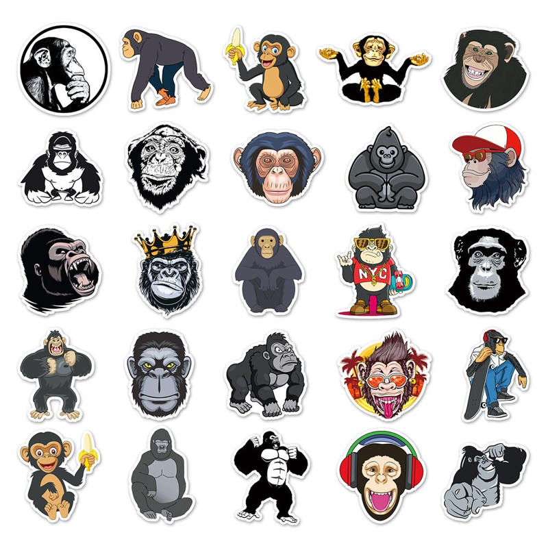 Chimpanzee Gorilla Stickers