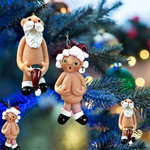 Funny Naked Santa Claus Resin Doll Ornament