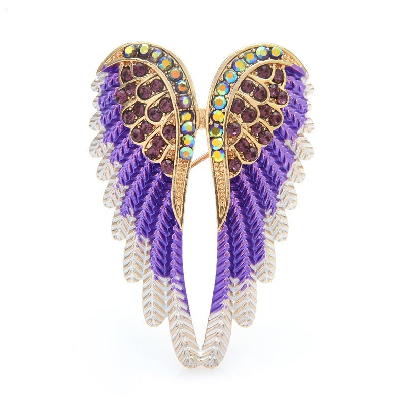 Angel Wings Rhinestone Brooch Pins Gift