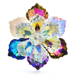 Shining Glass Flower Office Brooch Pin New Year Gifts