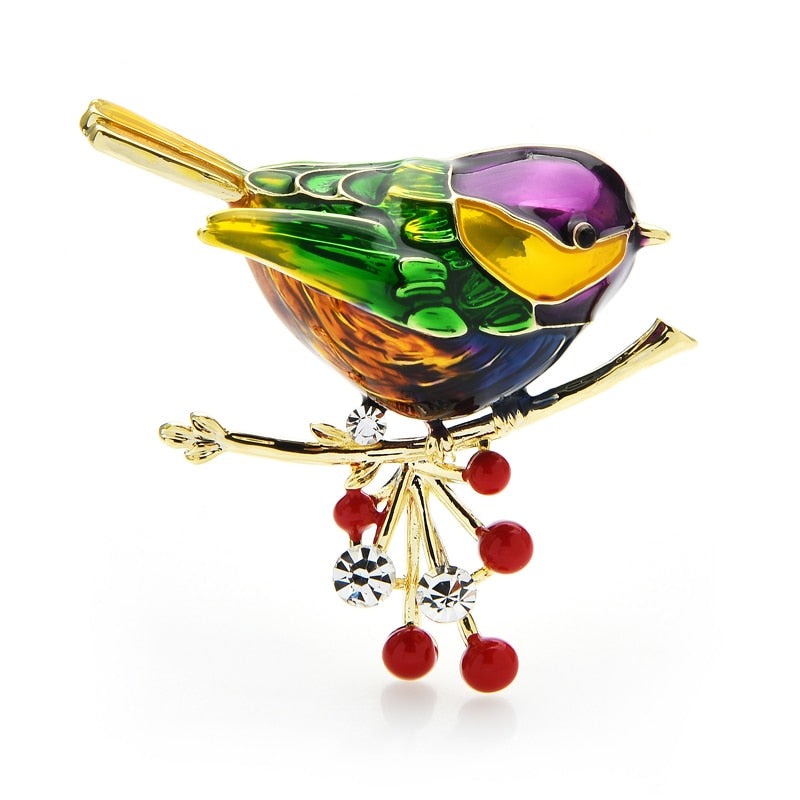 Bird Enamel Brooch Pin Gift