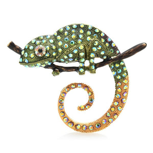 Lizard Chameleon Multicolor Brooch Pín Gift