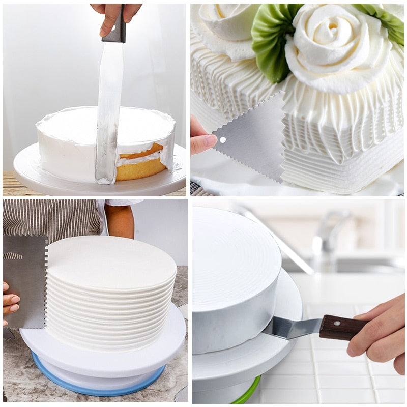 Turntable Cake Set Rotating Cake Stand Tools 6Pcs/set