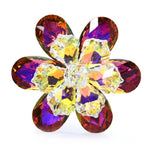 Shining Glass Flower Office Brooch Pin New Year Gifts