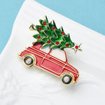 Christmas Tree Car Enamel Brooch Pins Gift