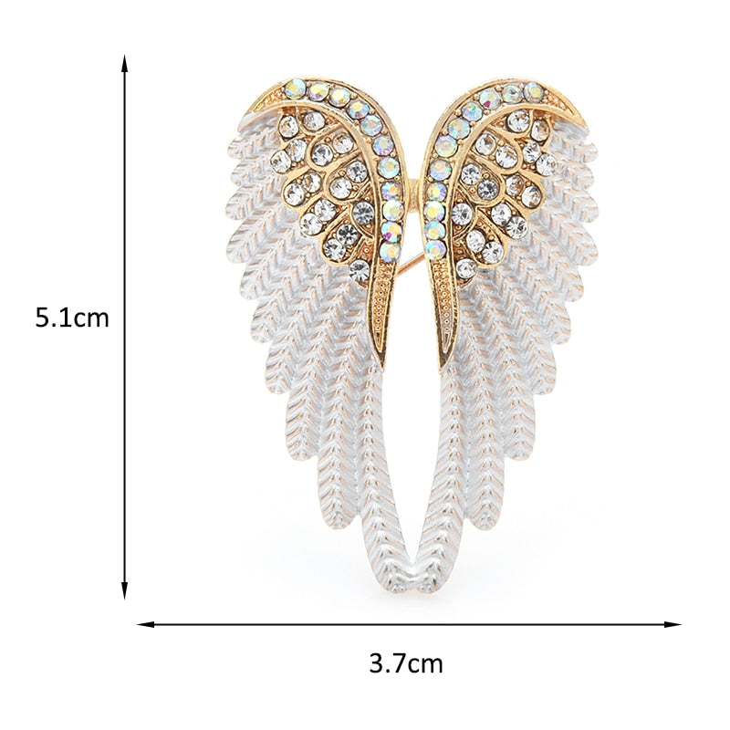 Angel Wings Rhinestone Brooch Pins Gift