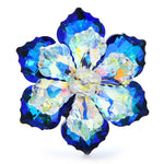 Shining Glass Flower Office Brooch Pin New Year Gifts