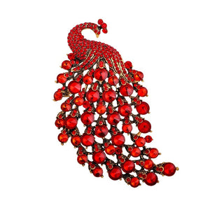 Peacock Rhinestone Office Brooch Pin Gifts