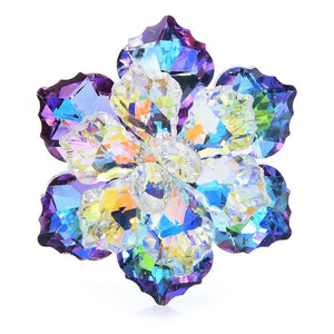 Shining Glass Flower Office Brooch Pin New Year Gifts