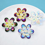 Shining Glass Flower Office Brooch Pin New Year Gifts