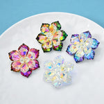 Shining Glass Flower Office Brooch Pin New Year Gifts