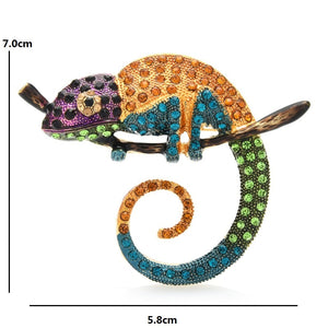 Lizard Chameleon Multicolor Brooch Pín Gift