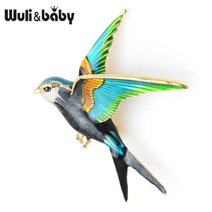 Bird Enamel Flying Swallow Brooch Pins Gift