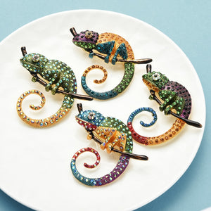 Lizard Chameleon Multicolor Brooch Pín Gift