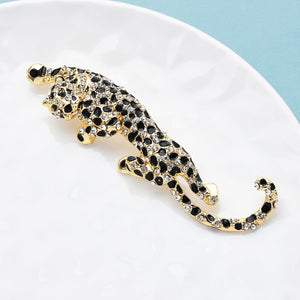 Leopard Big Climbing Enamel Brooches Pins New Year Gift