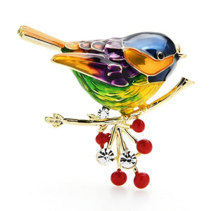 Bird Enamel Brooch Pin Gift