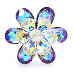 Shining Glass Flower Office Brooch Pin New Year Gifts