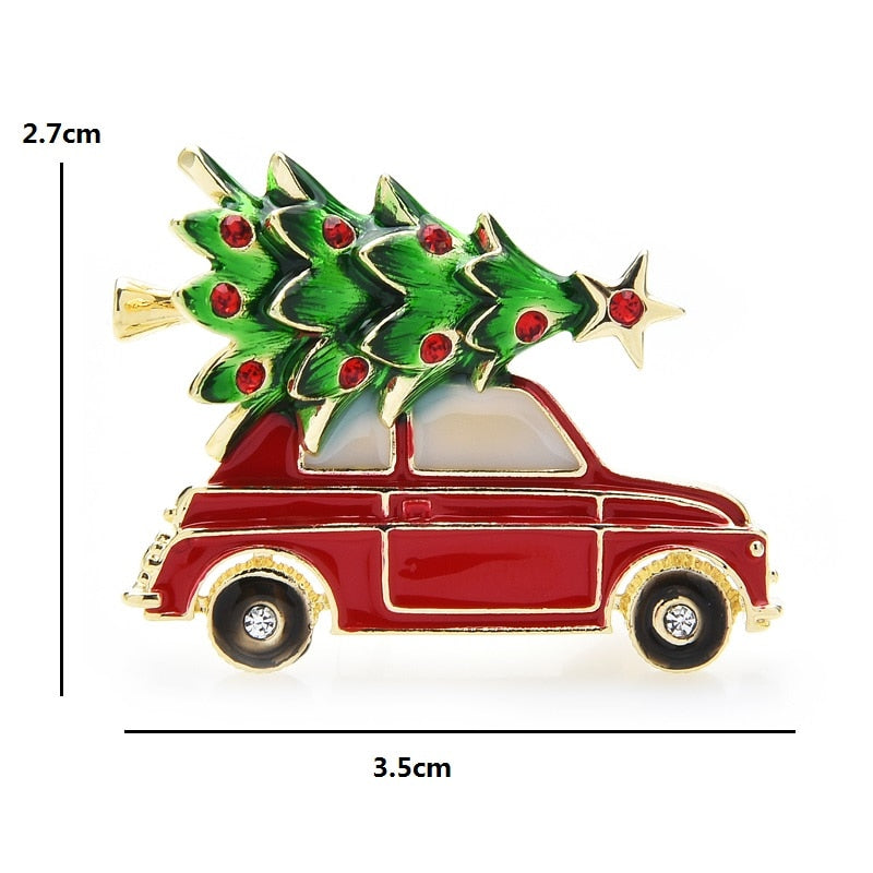 Christmas Tree Car Enamel Brooch Pins Gift