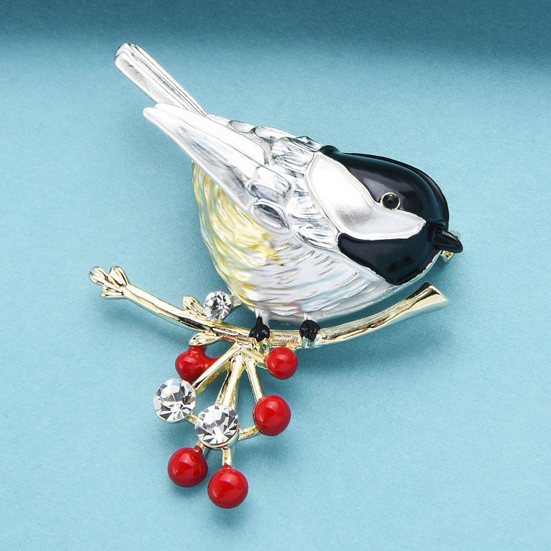 Bird Enamel Brooch Pin Gift