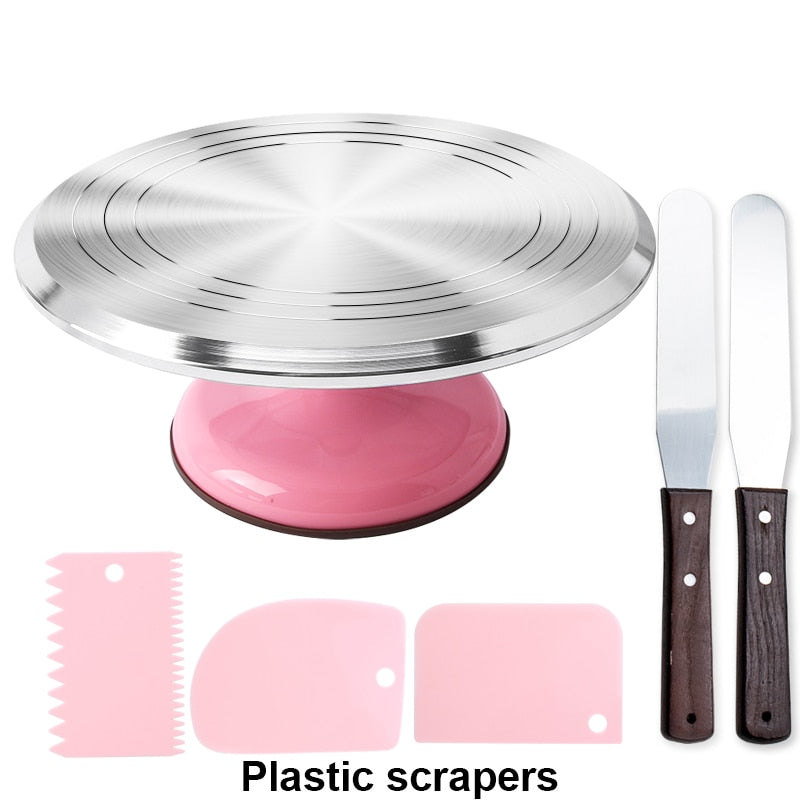 Turntable Cake Set Rotating Cake Stand Tools 6Pcs/set