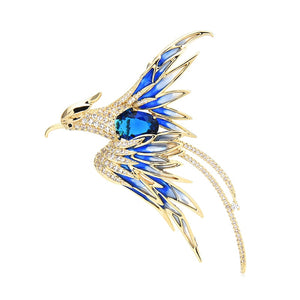 Crystal Phoenix Bird Enamel Office Brooch Pin Gifts