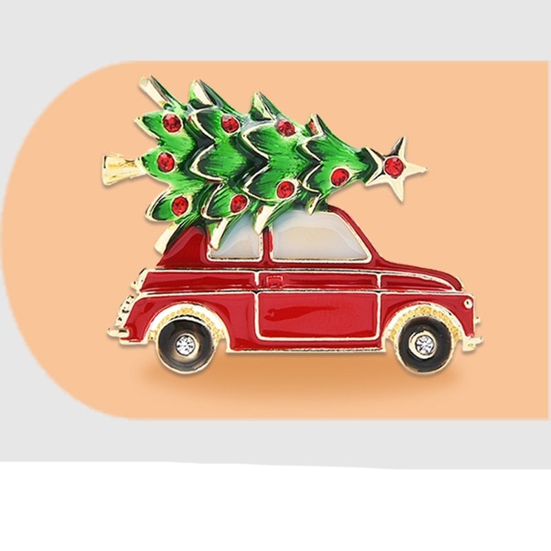 Christmas Tree Car Enamel Brooch Pins Gift