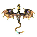 Dragon Rhinestone Flying Legand Office Enamel Brooch Pins Gifts