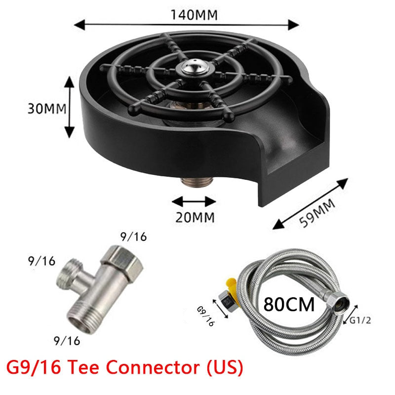 High Press Sink Glass Rinser Bar Glass Cup Washer Automatic Metal Cup Cleaner