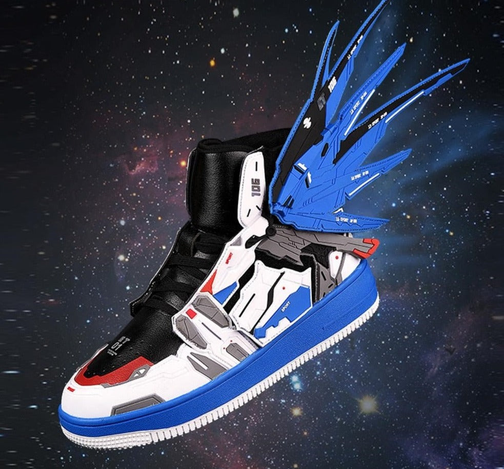 Gundam Casual Side Wings Lace Up Cool Colors Luxury Sneakers