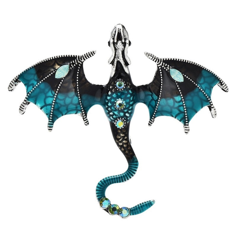 Dragon Rhinestone Flying Legand Office Enamel Brooch Pins Gifts