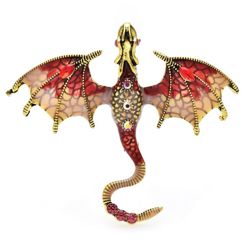 Dragon Rhinestone Flying Legand Office Enamel Brooch Pins Gifts