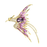 Crystal Phoenix Bird Enamel Office Brooch Pin Gifts