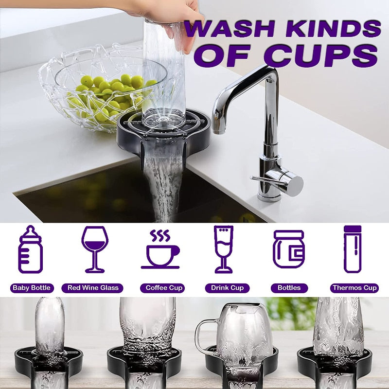 High Press Sink Glass Rinser Bar Glass Cup Washer Automatic Metal Cup Cleaner