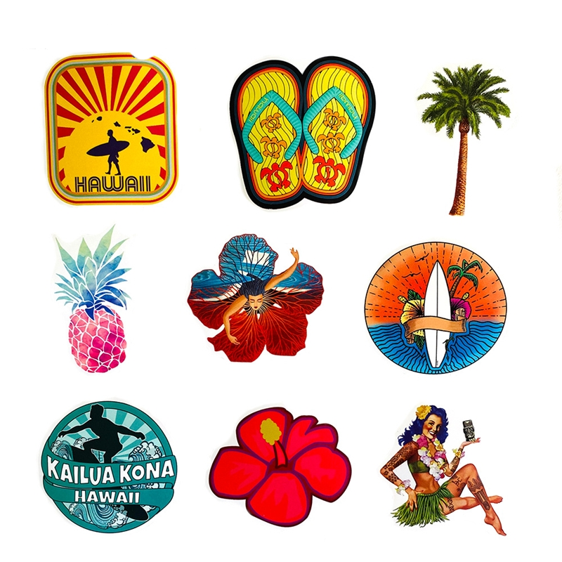 Hawaii Summer Beach Stickers