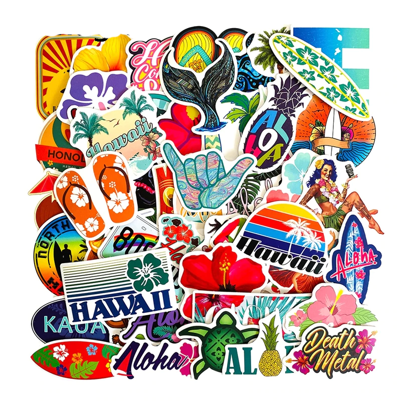 Hawaii Summer Beach Stickers