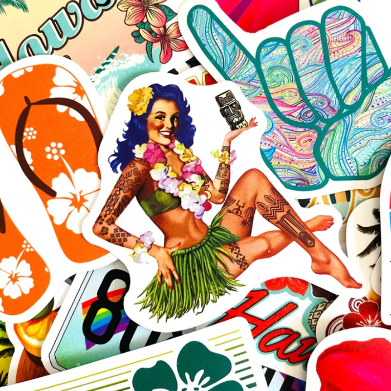 Hawaii Summer Beach Stickers